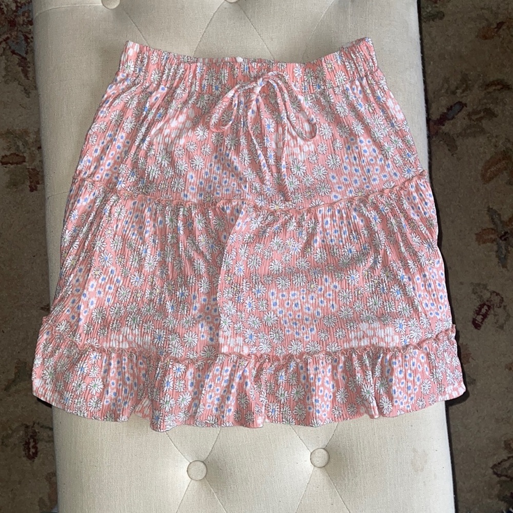Pink Summer Floral Skirt